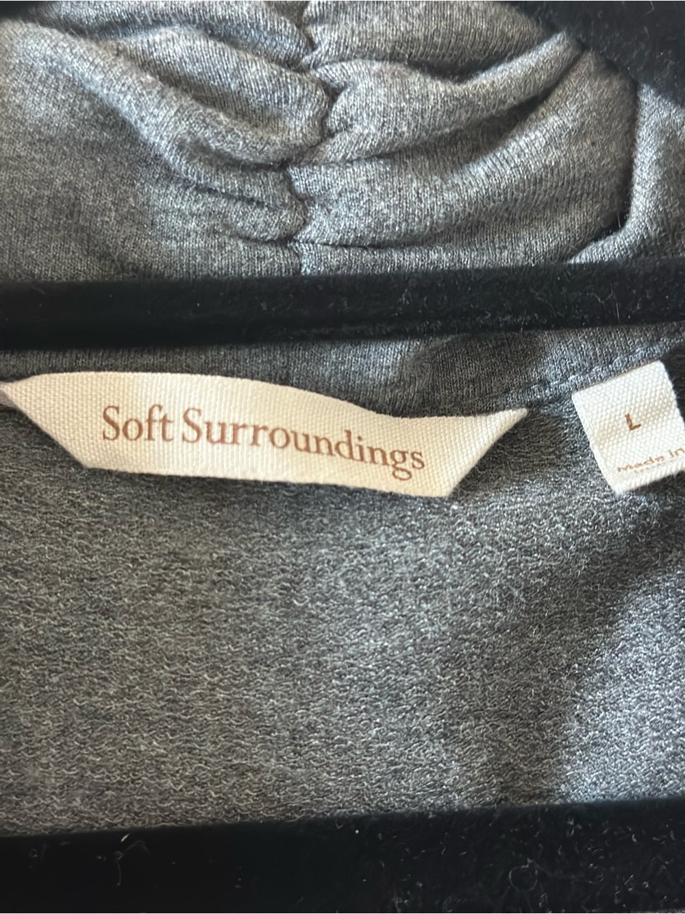 Soft Surroundings charcoal gray open-front knit kimono duster size L - Picture 4 of 8